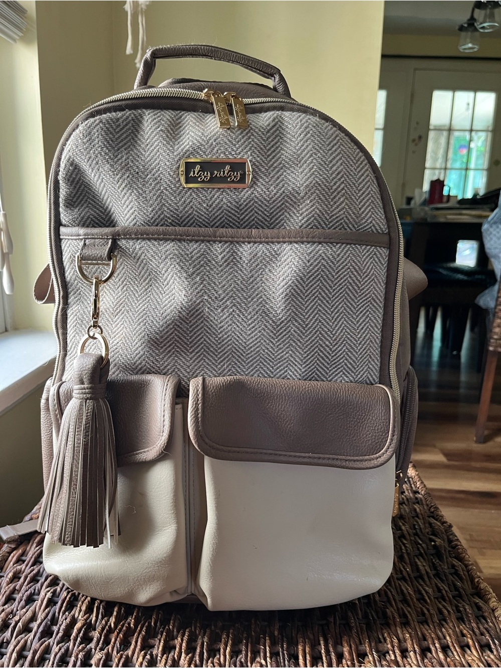 Taupe & Cream Women's Backpack